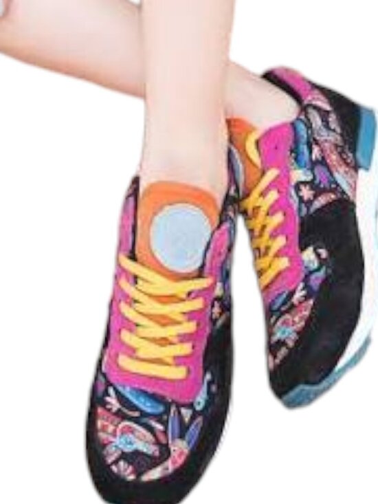 inkkas Shoes - Inkkas Zocalo Colorful Leather/Textile Joggers - Pink/Black/Yellow - 9